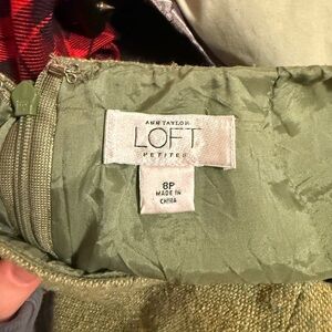 LOFT Olive Green Midi Skirt